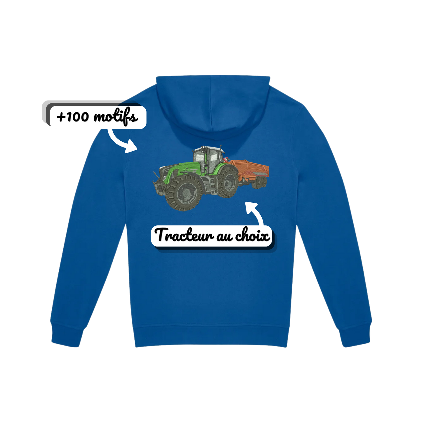 Sweat personnalisé tracteur avec remorque