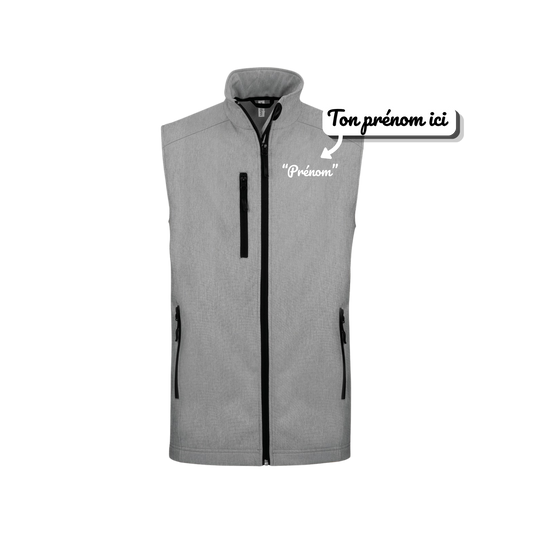 Veste sans manche "Pelle sur chenille + prénom personnalisé"