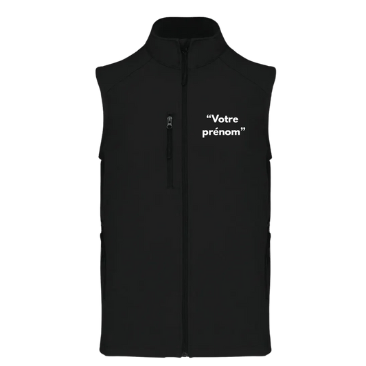 Veste sans manche "Pelle sur chenille + prénom personnalisé"
