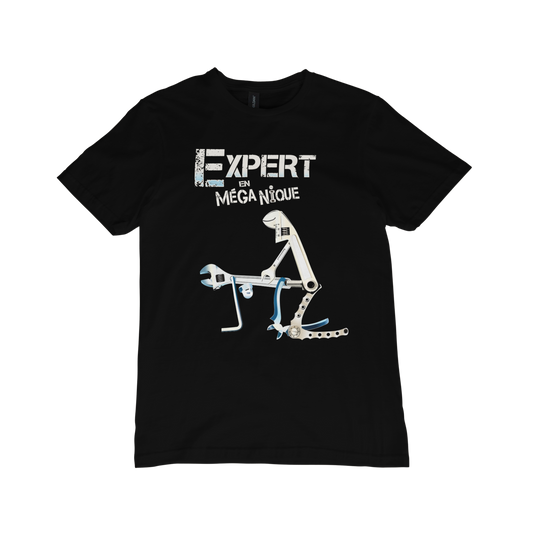 T-shirt "Expert en MÉGA-NIQUE"