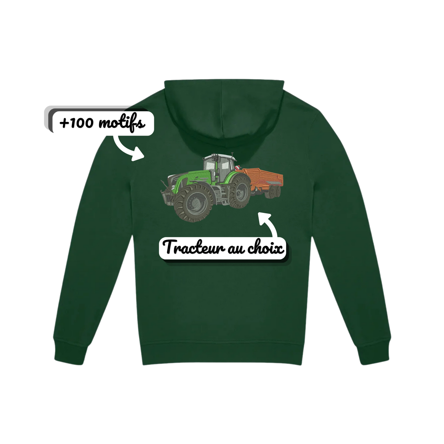 Sweat personnalisé tracteur avec remorque