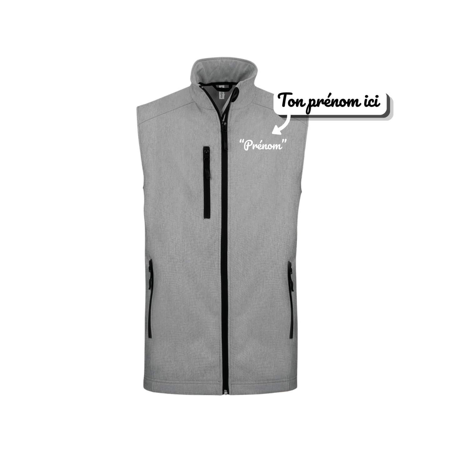 Veste sans manche "Pelle sur chenille + prénom personnalisé"