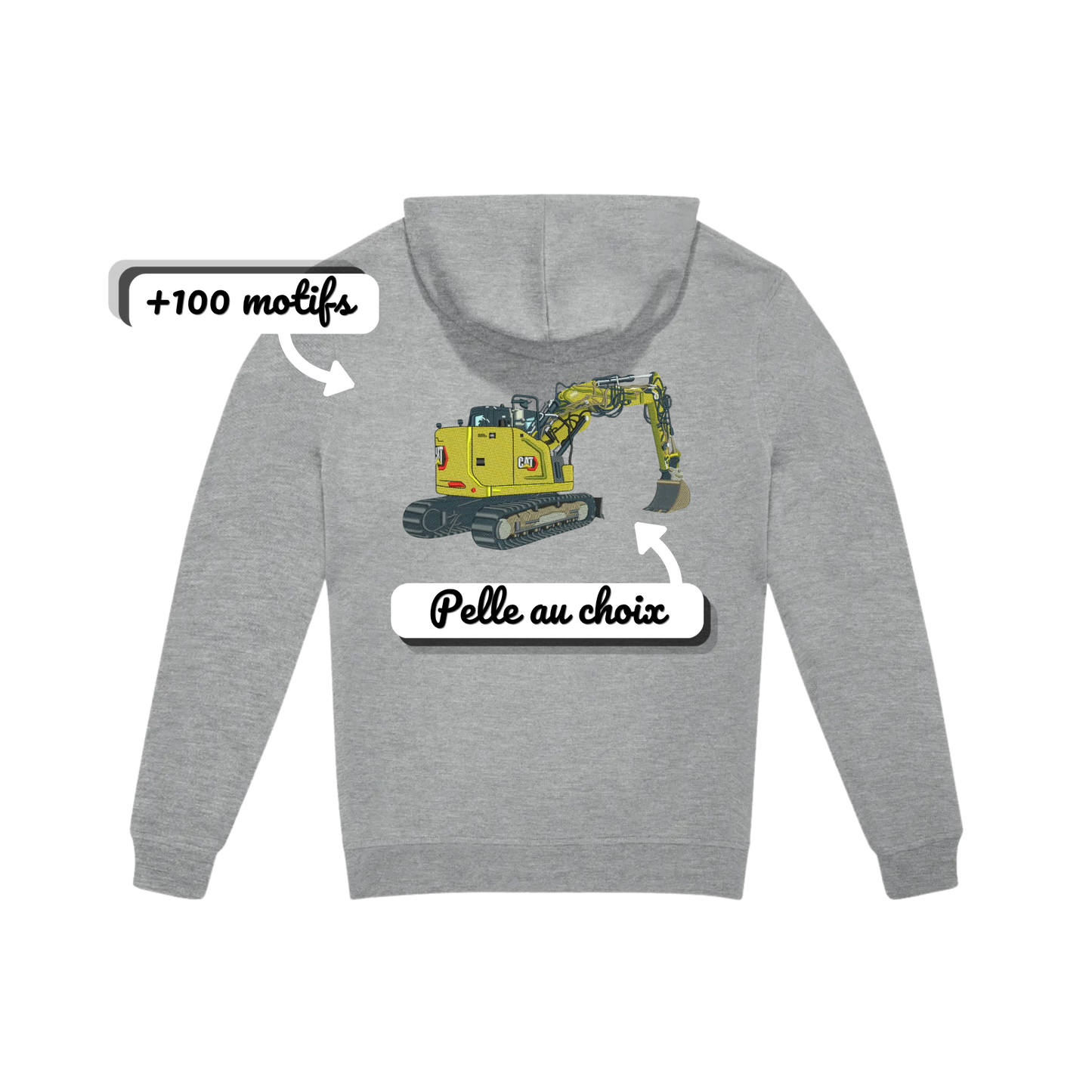 Sweat personnalisé pelle engin tp