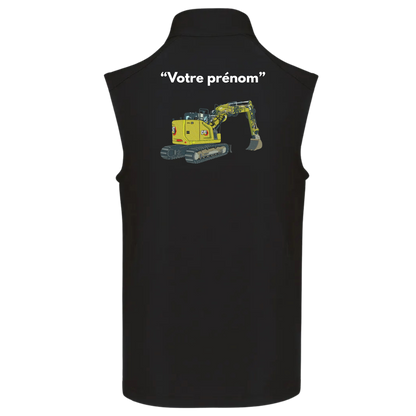 Veste sans manche "Pelle sur chenille + prénom personnalisé"