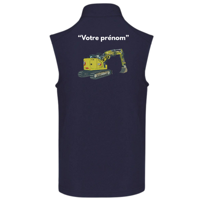 Veste sans manche "Pelle sur chenille + prénom personnalisé"