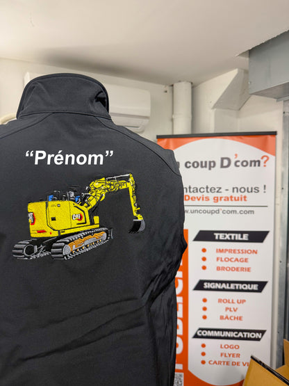 Veste sans manche "Pelle sur chenille + prénom personnalisé"